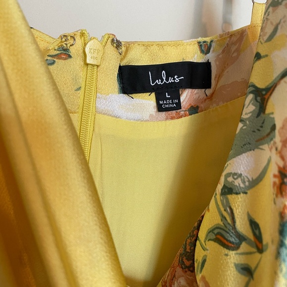 Lulu’s Yellow Floral Dress - Picture 3 of 6